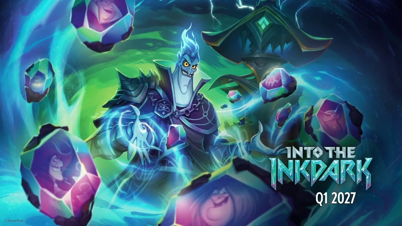 Into the Inkdark Q1 2027 official announcement from the Lorcana LoreCast roadmap segment