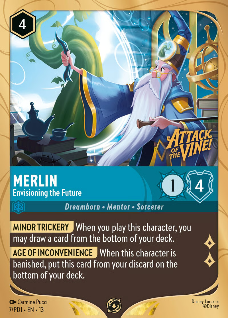 Disney Lorcana Merlin Pre-Release Promo Card