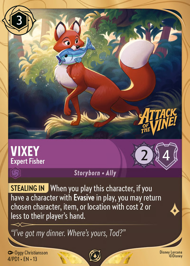Disney Lorcana Vixey Pre-Release Promo Card