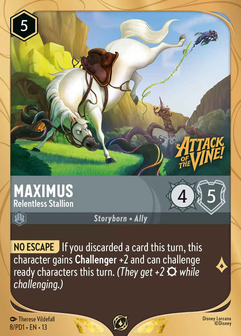 Disney Lorcana Maximus Relentless Stallion Pre-Release Promo Card