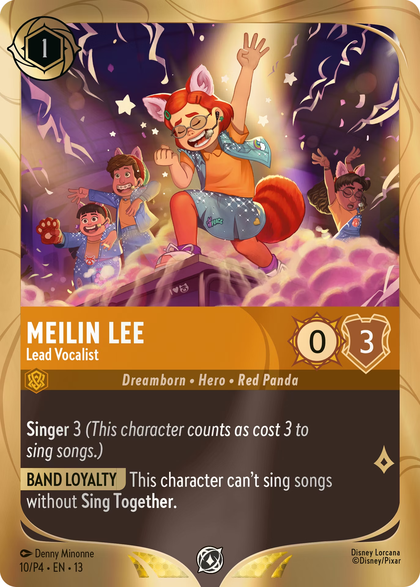 Disney Lorcana Mei Lee Lead Vocalist Seasonal League Promo Card