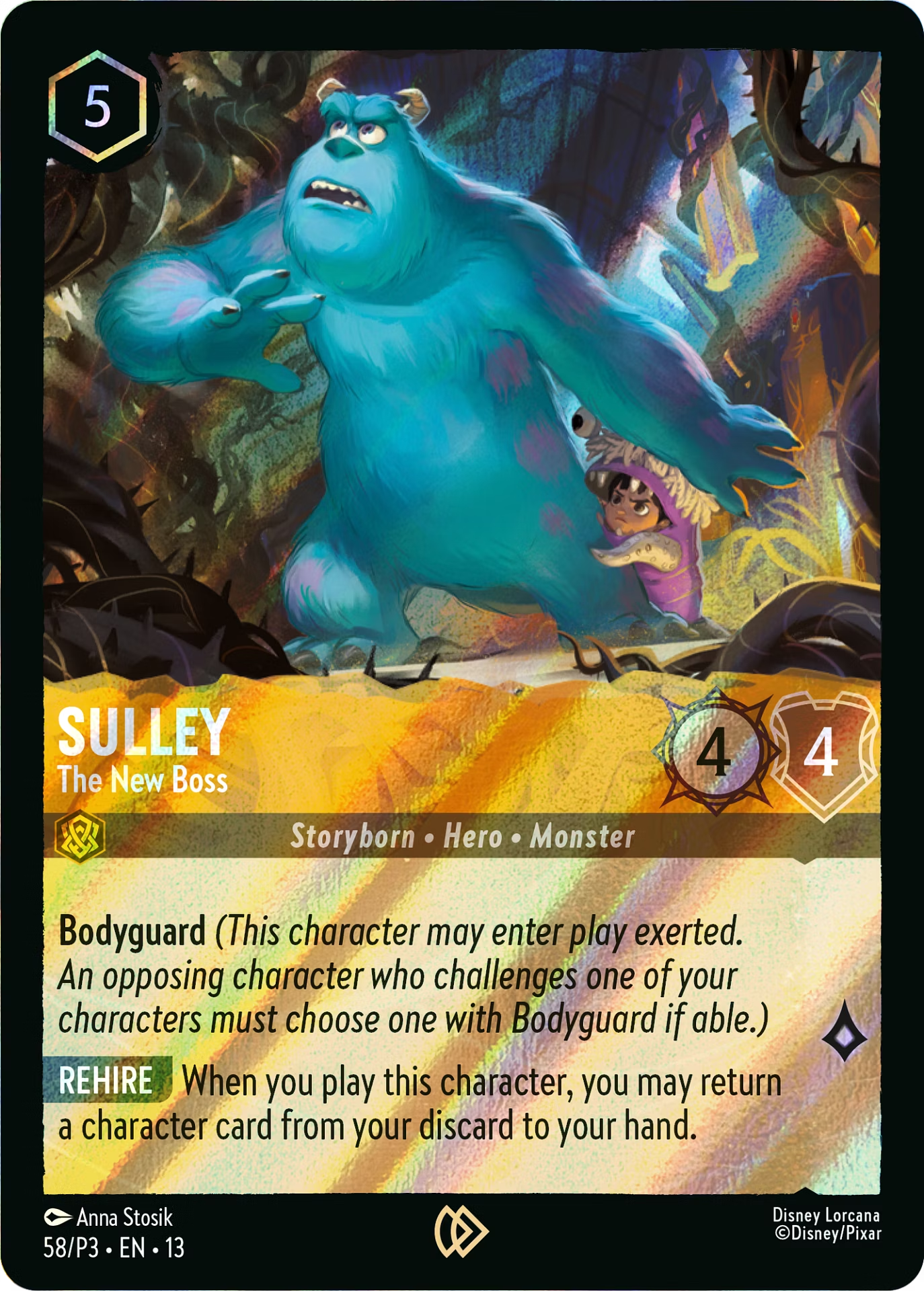 Disney Lorcana Sulley The New Boss Seasonal League Promo Card