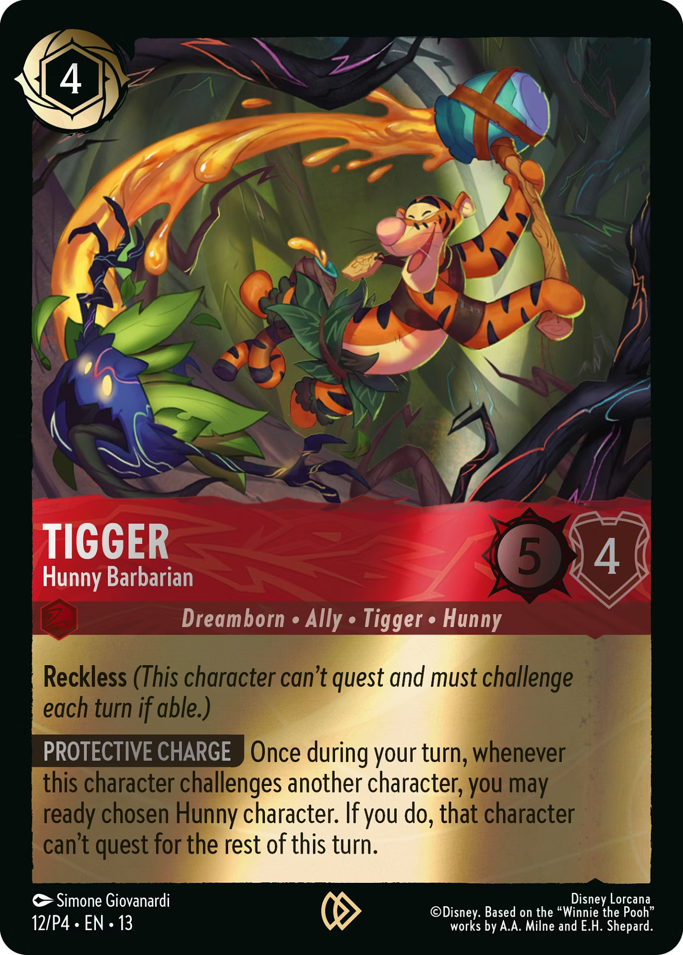 Disney Lorcana Tigger Hunny Barbarian Buy-a-Box Promo Card