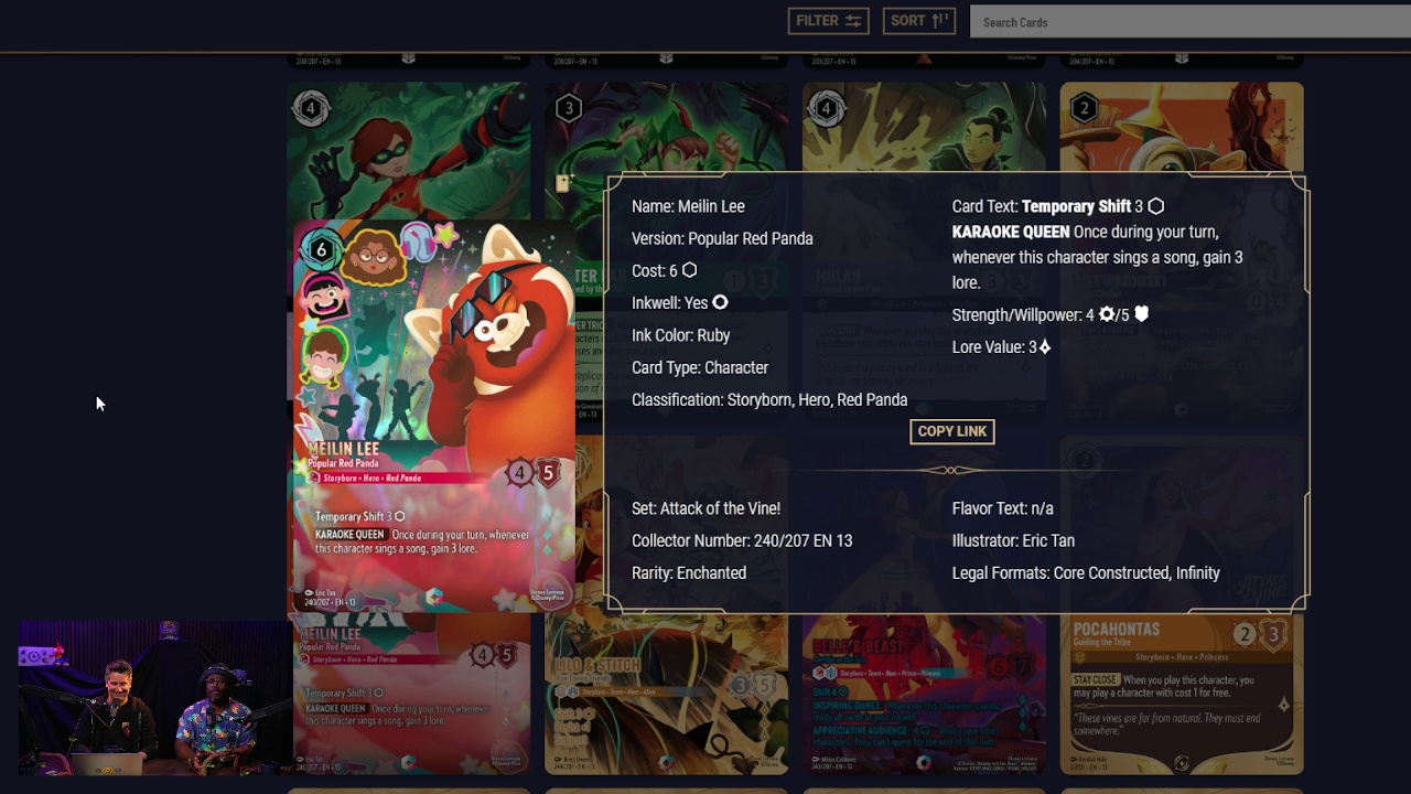 Meilin Lee Red Panda Enchanted card reveal from Disney Lorcana Set 13 Attack of the Vine Weekly Lorecast