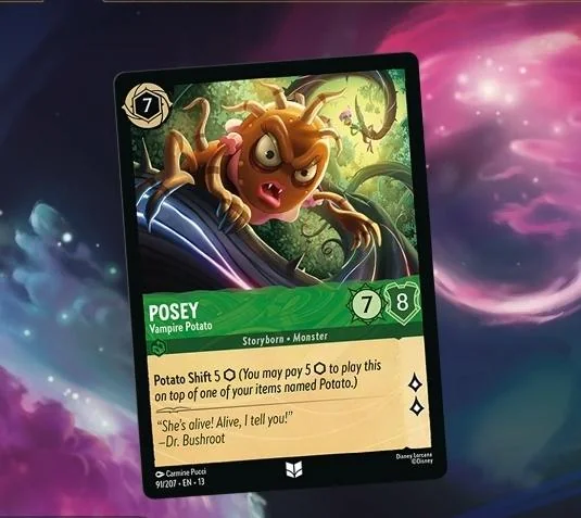 Disney Lorcana Set 13 Item Shifting – Potato Shift Card reveal from the Weekly Lorecast
