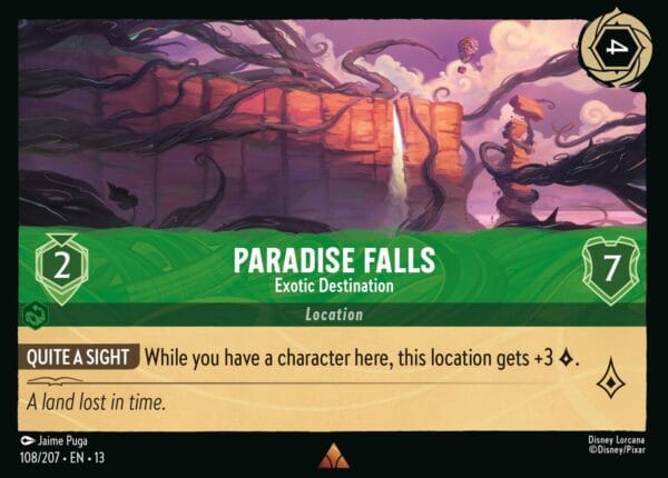 Paradise Falls Exotic Destination Official Lorcana Card Art
